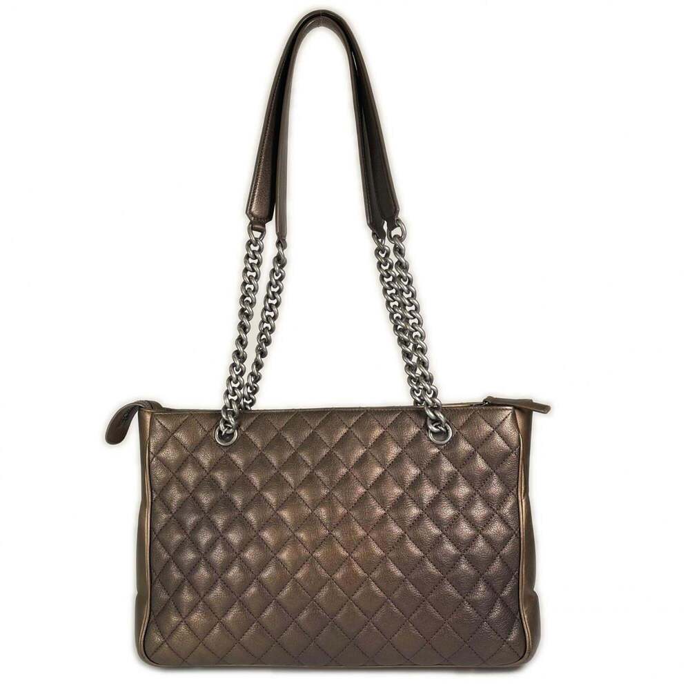 CHANEL Brown Caviar Leather Tote Bag - Picture 3 of 16